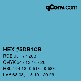 Color code: HEX #5DB1CB | qconv.com