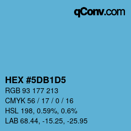 カラーコード: HEX #5DB1D5 | qconv.com