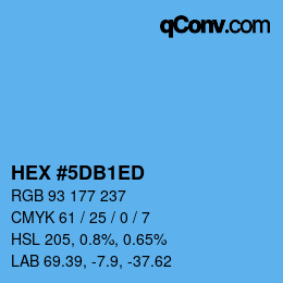 カラーコード: HEX #5DB1ED | qconv.com