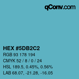 カラーコード: HEX #5DB2C2 | qconv.com