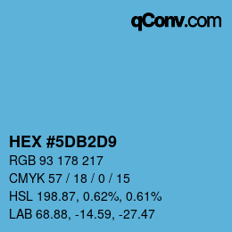 カラーコード: HEX #5DB2D9 | qconv.com