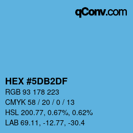 Color code: HEX #5DB2DF | qconv.com