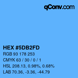 カラーコード: HEX #5DB2FD | qconv.com