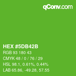 カラーコード: HEX #5DB42B | qconv.com