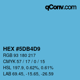 カラーコード: HEX #5DB4D9 | qconv.com