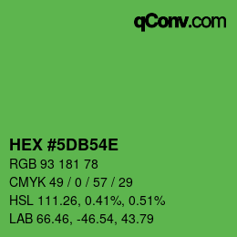 Color code: HEX #5DB54E | qconv.com