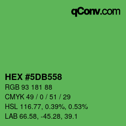 Color code: HEX #5DB558 | qconv.com