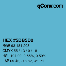 颜色代码: HEX #5DB5D0 | qconv.com