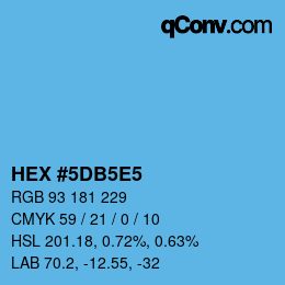 颜色代码: HEX #5DB5E5 | qconv.com