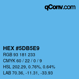カラーコード: HEX #5DB5E9 | qconv.com