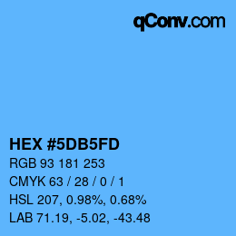 カラーコード: HEX #5DB5FD | qconv.com