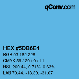 カラーコード: HEX #5DB6E4 | qconv.com