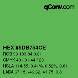 カラーコード: HEX #5DB754CE | qconv.com