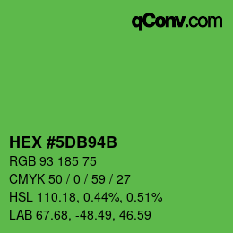 カラーコード: HEX #5DB94B | qconv.com