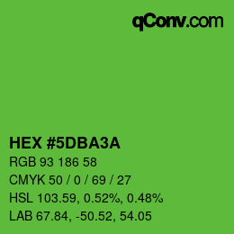 カラーコード: HEX #5DBA3A | qconv.com