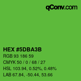 颜色代码: HEX #5DBA3B | qconv.com