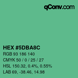 Color code: HEX #5DBA8C | qconv.com