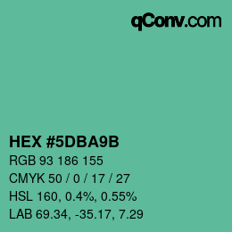 Color code: HEX #5DBA9B | qconv.com