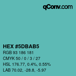 Color code: HEX #5DBAB5 | qconv.com