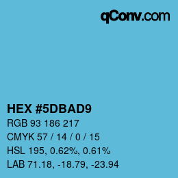 Color code: HEX #5DBAD9 | qconv.com