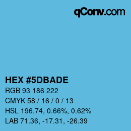 Color code: HEX #5DBADE | qconv.com