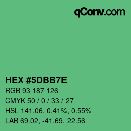 Color code: HEX #5DBB7E | qconv.com