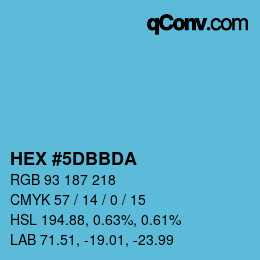 Color code: HEX #5DBBDA | qconv.com