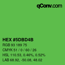 Color code: HEX #5DBD4B | qconv.com