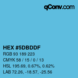 Color code: HEX #5DBDDF | qconv.com