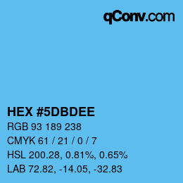 Color code: HEX #5DBDEE | qconv.com