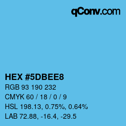Color code: HEX #5DBEE8 | qconv.com