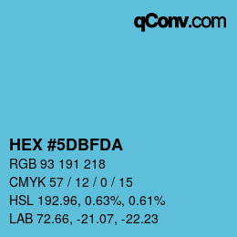 Color code: HEX #5DBFDA | qconv.com