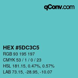 Color code: HEX #5DC3C5 | qconv.com