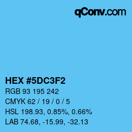 カラーコード: HEX #5DC3F2 | qconv.com
