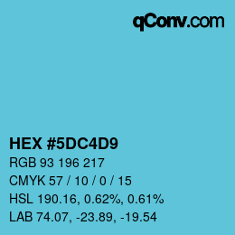 Color code: HEX #5DC4D9 | qconv.com