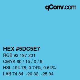 Color code: HEX #5DC5E7 | qconv.com