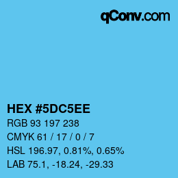 Color code: HEX #5DC5EE | qconv.com