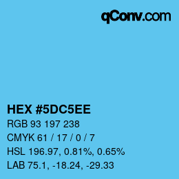 Color code: HEX #5DC5EE | qconv.com