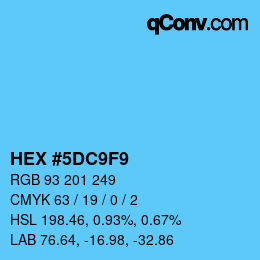 Color code: HEX #5DC9F9 | qconv.com