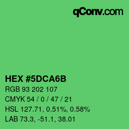 Color code: HEX #5DCA6B | qconv.com