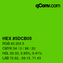 カラーコード: HEX #5DCB05 | qconv.com