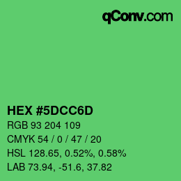 Color code: HEX #5DCC6D | qconv.com