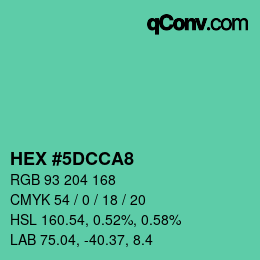 Color code: HEX #5DCCA8 | qconv.com