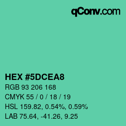 Color code: HEX #5DCEA8 | qconv.com