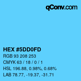 颜色代码: HEX #5DD0FD | qconv.com