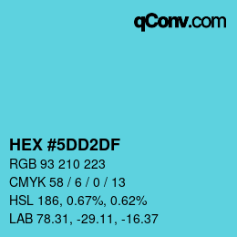 Color code: HEX #5DD2DF | qconv.com