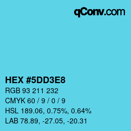 Color code: HEX #5DD3E8 | qconv.com