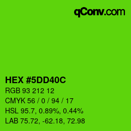 カラーコード: HEX #5DD40C | qconv.com