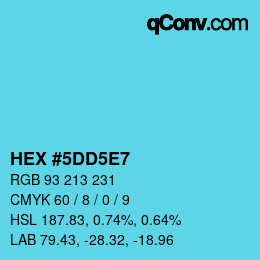 Color code: HEX #5DD5E7 | qconv.com