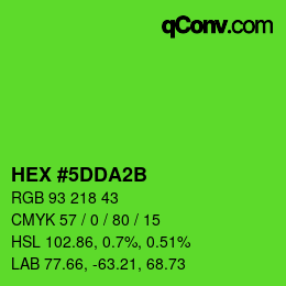 颜色代码: HEX #5DDA2B | qconv.com
